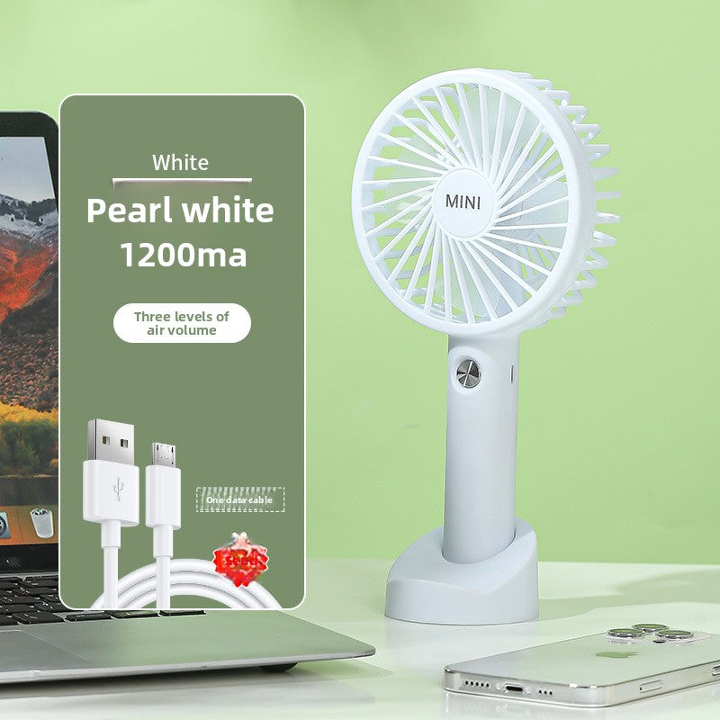 Mini USB Rechargeable Handheld Fan with Phone Holder