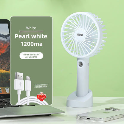 Mini USB Rechargeable Handheld Fan with Phone Holder