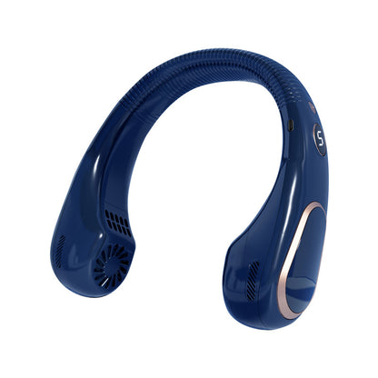USB Rechargeable Bladeless Neck Fan with Digital Display