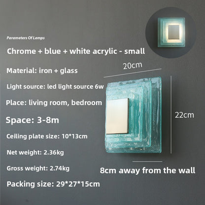 Water corrugated glass wall lamp