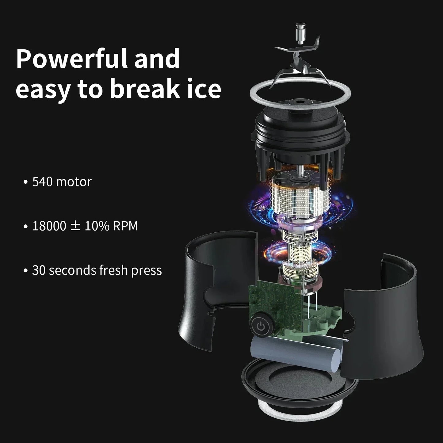 Portable 600ML Electric Blender USB Rechargeable Smoothie & Fruit Juicer Mixer 4000mAh