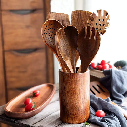 Acacia Wood Kitchen Utensil Set