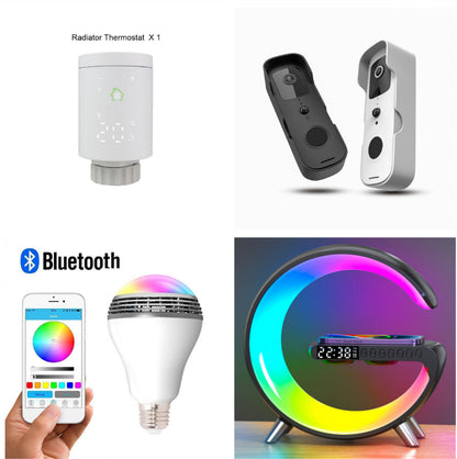 G Shaped LED Lamp with Bluetooth Speaker and Charger