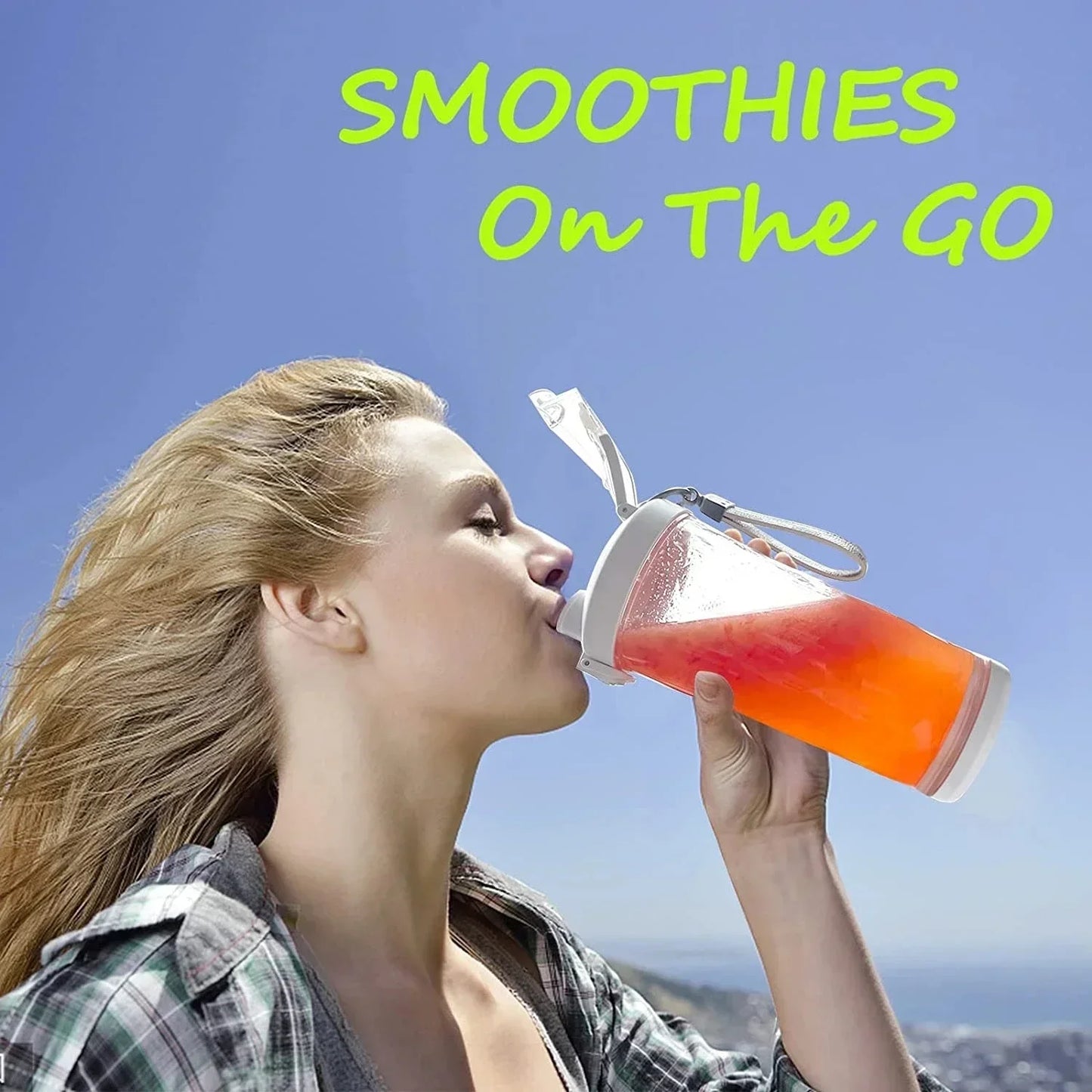 Portable 600ML Electric Blender USB Rechargeable Smoothie & Fruit Juicer Mixer 4000mAh