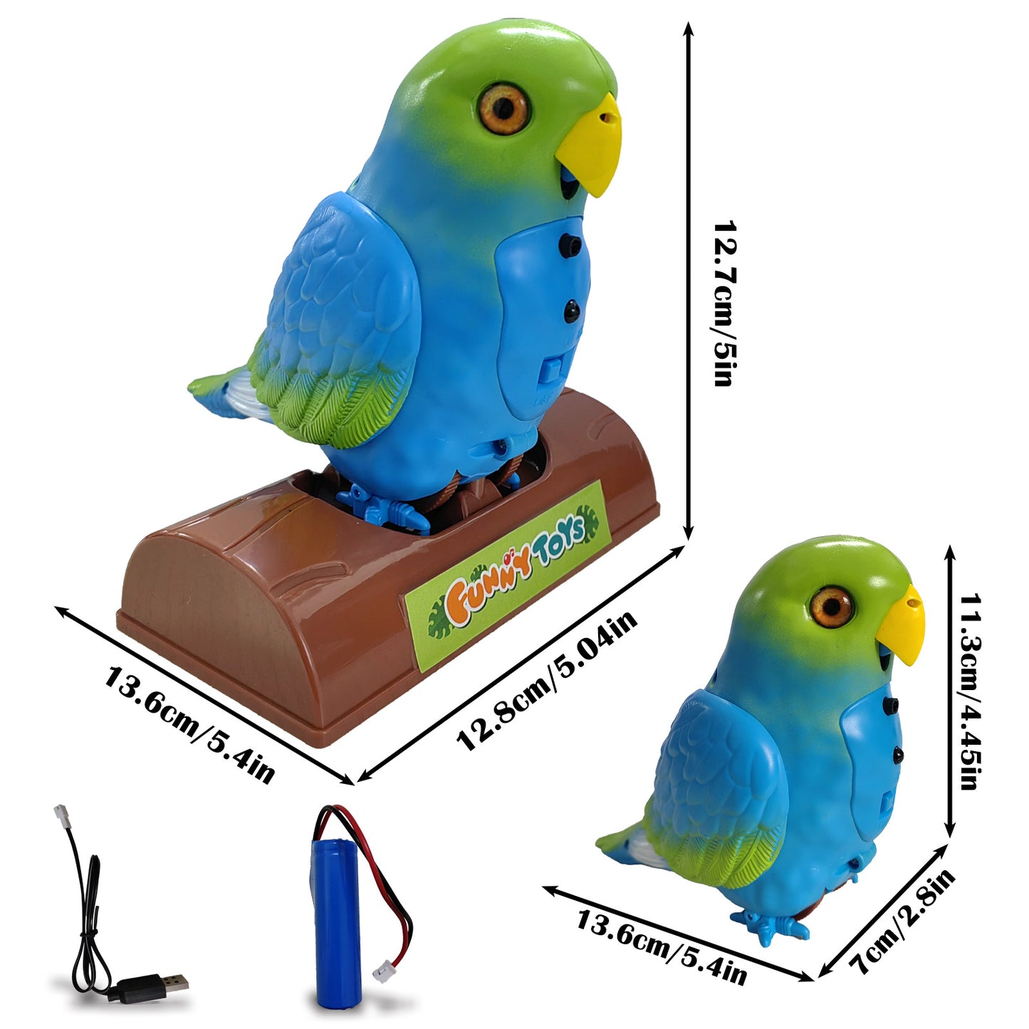 Talking And Singing Toy Parrot For Kids repeating words and sounds