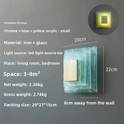 Water corrugated glass wall lamp
