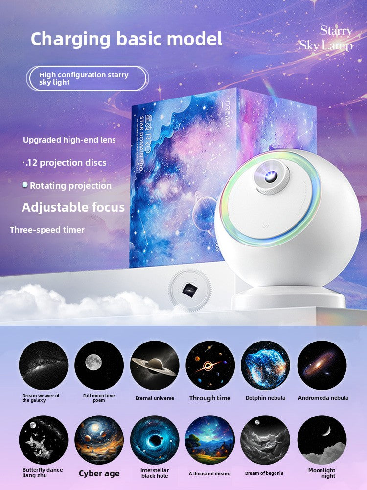 Star Projector Lamp with Bluetooth and Rotation