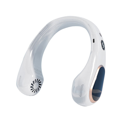 USB Rechargeable Bladeless Neck Fan with Digital Display