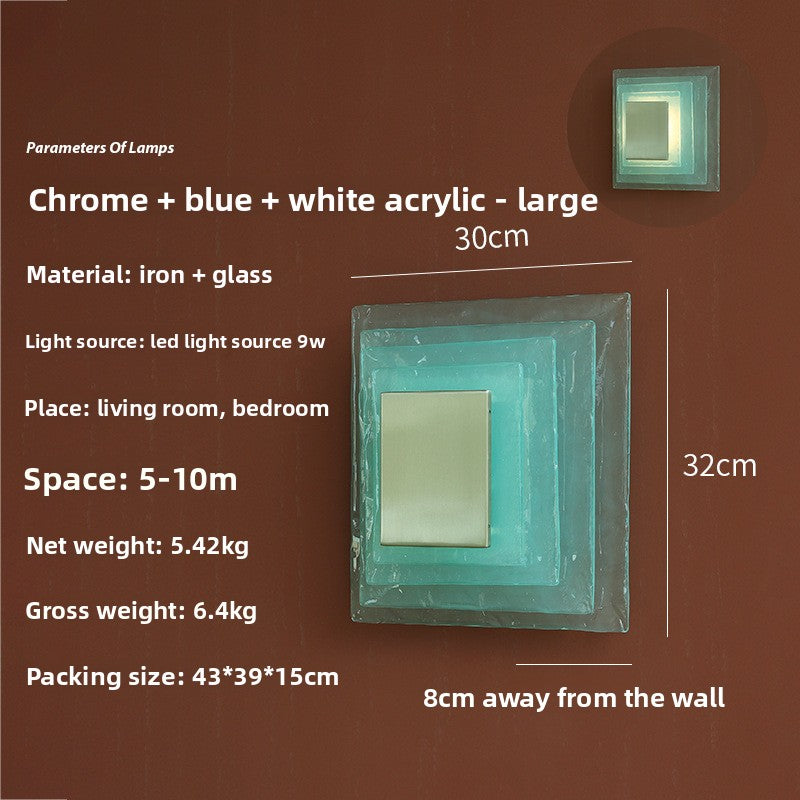 Water corrugated glass wall lamp