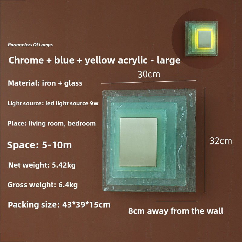 Water corrugated glass wall lamp