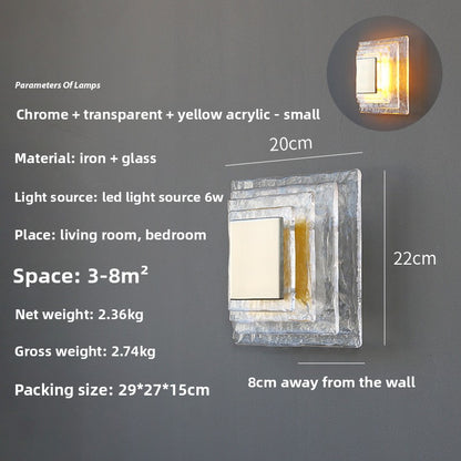 Water corrugated glass wall lamp
