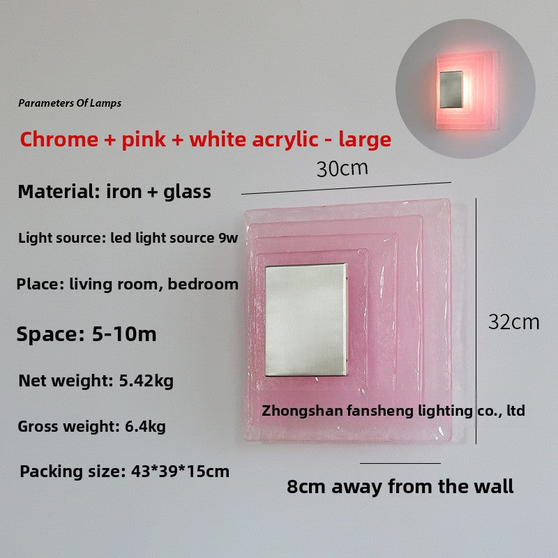 Water corrugated glass wall lamp