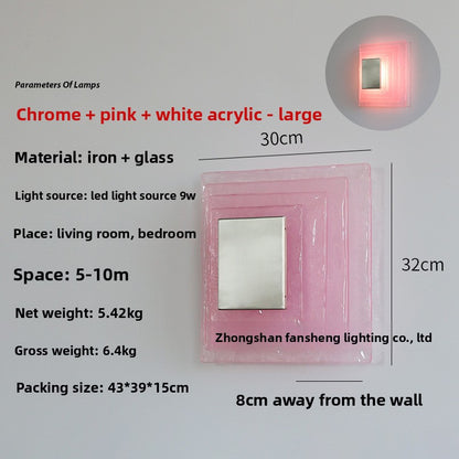 Water corrugated glass wall lamp