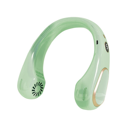USB Rechargeable Bladeless Neck Fan with Digital Display