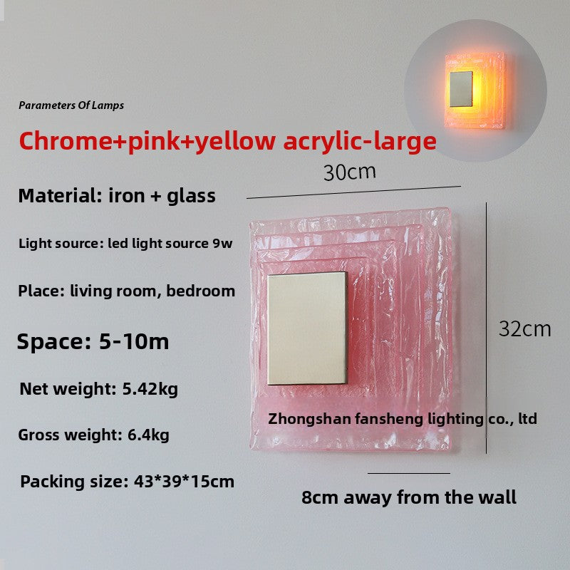 Water corrugated glass wall lamp