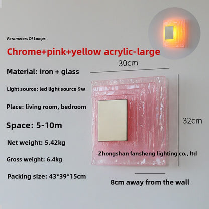 Water corrugated glass wall lamp