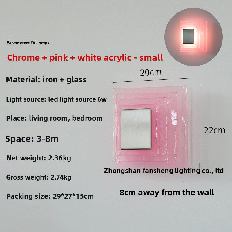 Water corrugated glass wall lamp