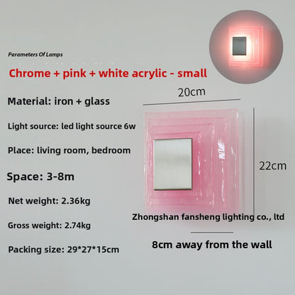 Water corrugated glass wall lamp