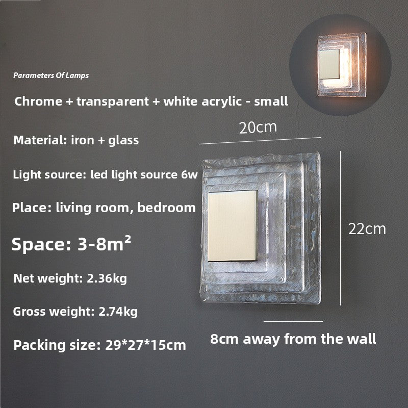 Water corrugated glass wall lamp